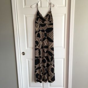 ANN TAYLOR long dress / black &‎ tan / Size XS